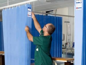 Summer Blue Universal Disposable Curtain - 7.2 m wide
