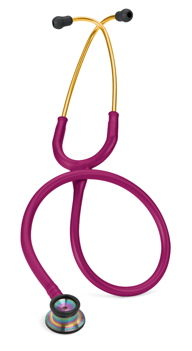 Littmann Classic II Infant Stethoscope - Rainbow Finish Chestpiece, Sunshine Yellow Eartubes, Raspberry Tube