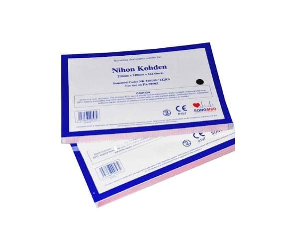 Nihon Kohden ECG Paper Z-Fold 210 x140 x 200mm with Grids