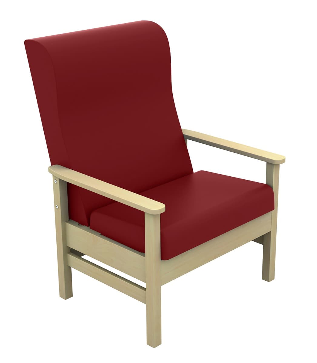 Atlas High Back 40st Bariatric Arm Chair - Red Wine#