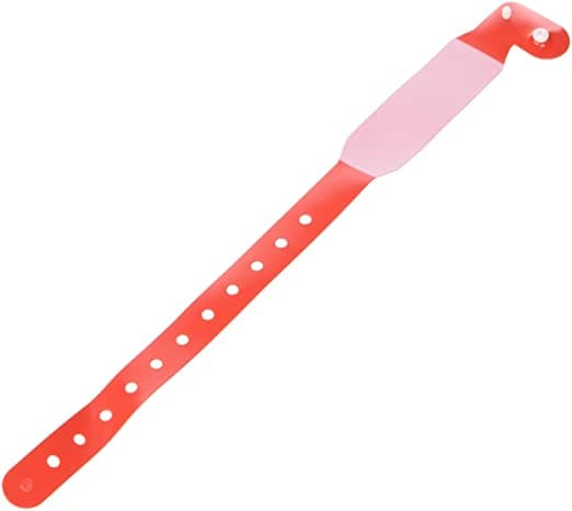 Adult Red Wristlet ID Tag - Write On (100)
