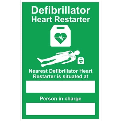 Nearest Defib Location Sign