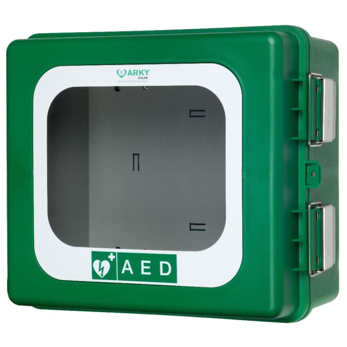 ARKY Green PS Outdoor Defib Cabinet with Alarm and Heating Element