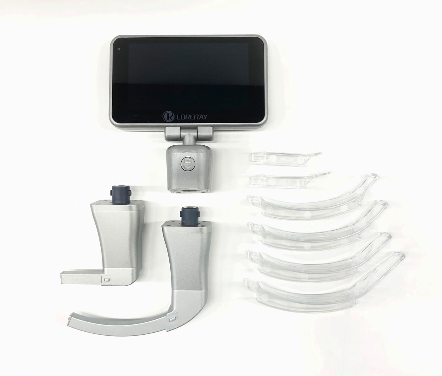 CORERAY Video Laryngoscope with 7 disposable blades MIL00, MIL0, MAC 1-4, D-Blade
