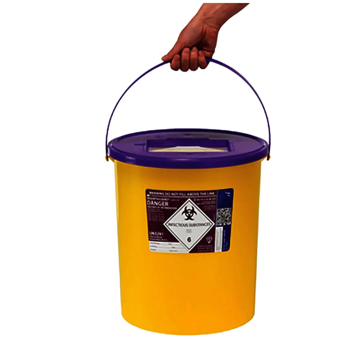 Daniels SHARPSGUARD Yellow Container Cytotoxic Purple Lid 24L