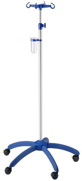 IV-Pole, Stainless Steel, One Hand Height Adjustment