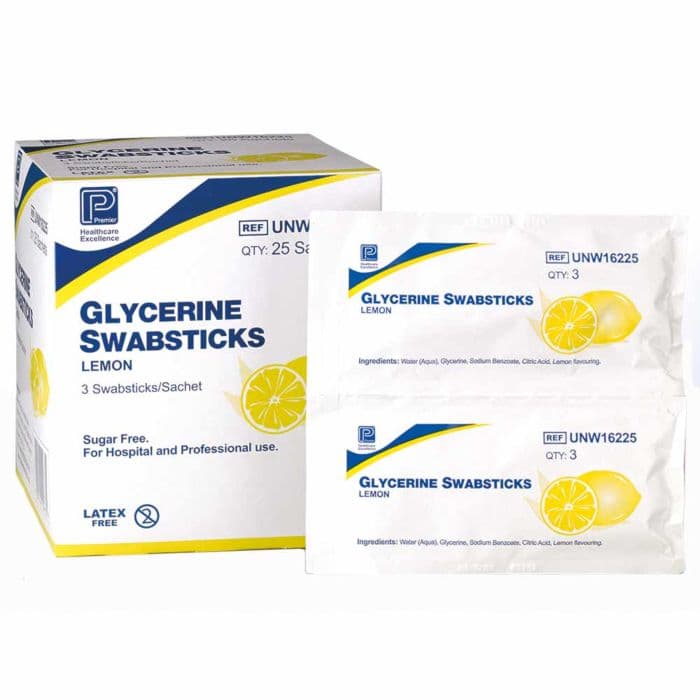 Premier Lemon Glycerin Swabsticks 3's (25 x 3)