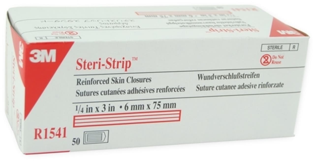 Steri Strips Reinforced Skin Closures 6mm x 75mm (50 env x (3) Strips)