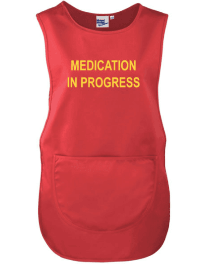 Red Tabard 'Medication in progress' - Large