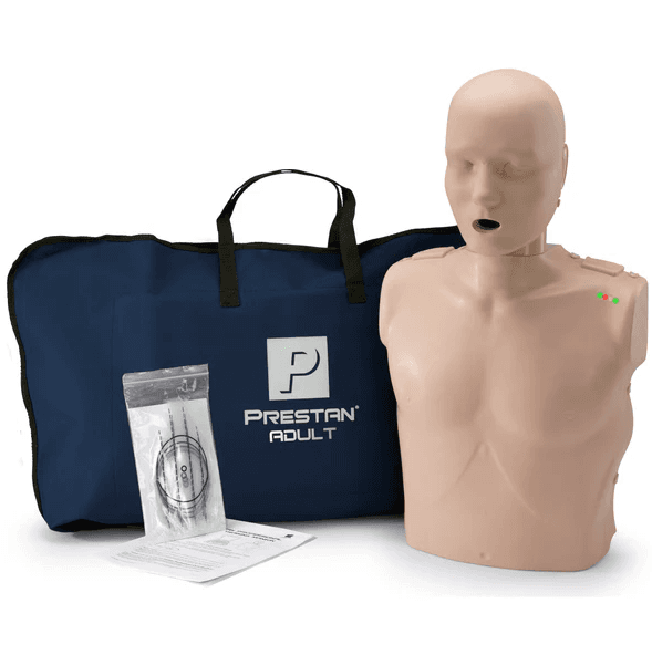 Prestan Professional Training Manikin Adult with CPR Monitor inc 10 Lung Bags Single