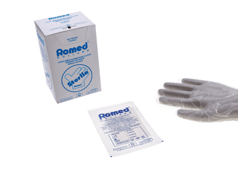 STERILE Copolymer Examnation Gloves - Medium (100)