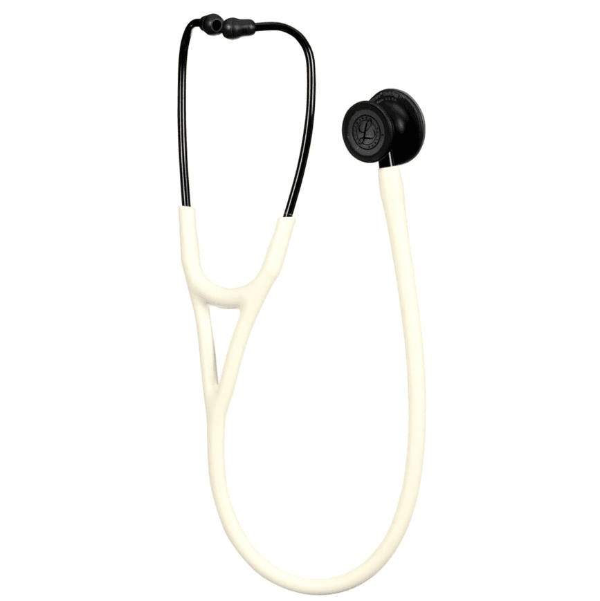 Littmann Cardiology IV Stethoscope - Black Finish Chest Piece - Satin Finish Alabaster Tube