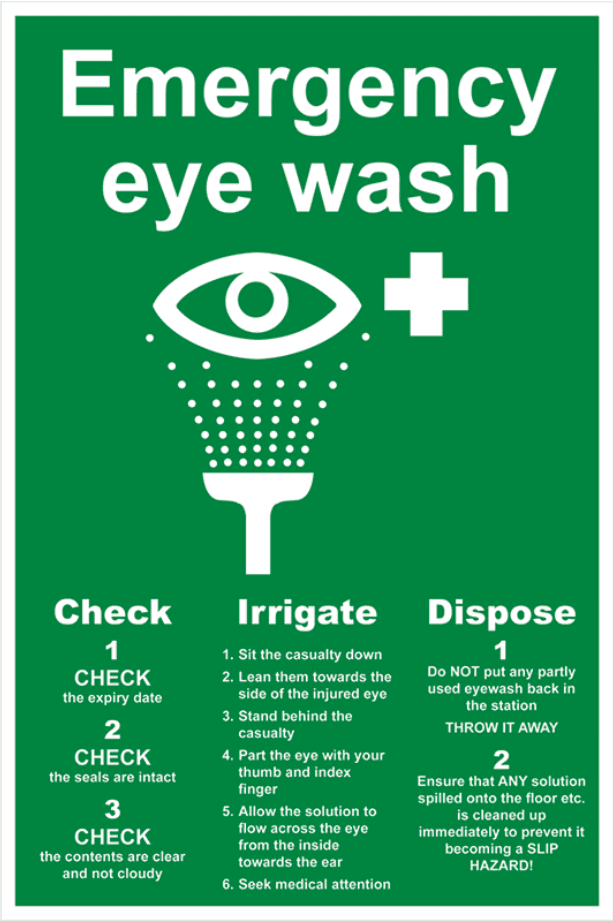 Eye Wash Sign - Vinyl 300 x 200mm