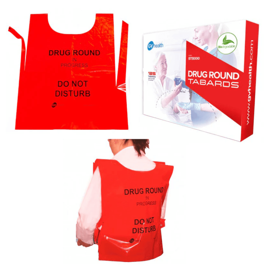 Disposable Red Drug Round Tabard / Apron (250)