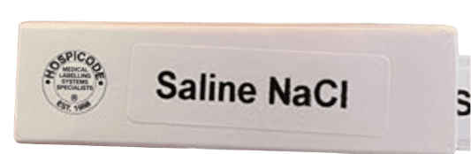Saline NaCl Drug Label 1 roll (400 labels)