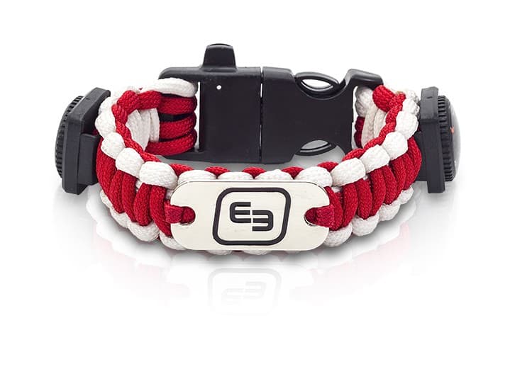 Wrist's Rescue Fluorescent Bracelet Red / White